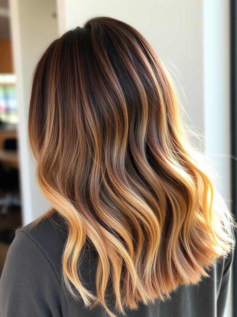 Six-month-old balayage showing soft grow-out ready for a refresh