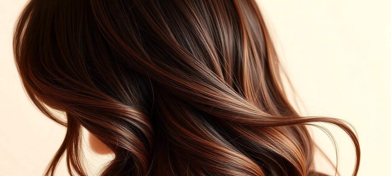 Long layered brunette hair with side-swept volume for a round face shape