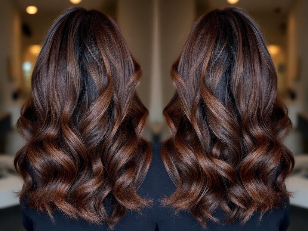 Cool mocha color melt with espresso roots and iced mocha ends